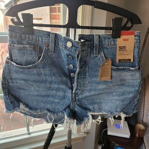 Levi's 501 High Rise Women's Blue Denim Shorts